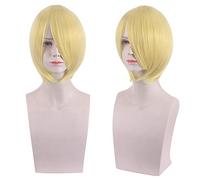Wig for Carnival Nightlife CluI Party Dress Up Wig Cosplay Wig Short Hair Thickened Face Closed Face Short Hair Color Bobo Headgear Color:3021-13/Golden Yellow