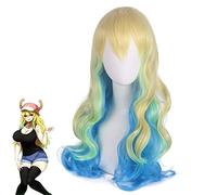 Wig for Carnival Nightlife CluI Party Dress Up Wig Kobayashi Maid Girl Shaking Dragon Lukeya Cosplay Wig Three-Color Gradient Long Curly Hair