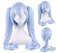 Wig for Carnival Nightlife CluI Party Dress Up Wig Miku Senbon Sakura Hatsune Snow Hatsune Sakura Hatsune Albino Hatsune Kamomori Sanae Cosplay Wig Color: Cy120-6 (Light Blue Hatsune)