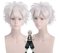 Wig for Carnival Nightlife CluI Party Dress Up Wig S Blade Immortal Chuan Shiya Silver Grey Exploding Head Turned Up Short Hair Cosplay Wig