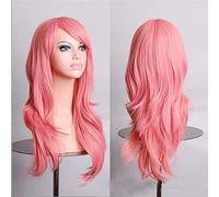 Wig for Cos anime wig 70cm long curly hair cosplay color stage headgear color: smoky pink K048-2