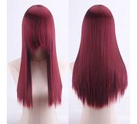 Wig for cosplay anime wig high temperature silk rose net colorful 60CM thickening long straight hair color:ZF60-13 thickening