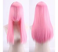 Wig for cosplay anime wig high temperature silk rose net colorful 60CM thickening long straight hair color:ZF60-15 thickening