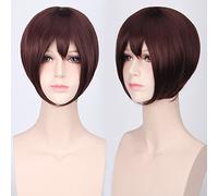 Wig for cosplay wig multicolor universal face short hair MSN black and white short hair bobo headgear wig color:K047-5 dark brown