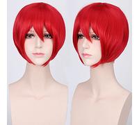 Wig for cosplay wig multicolor universal face short hair MSN black and white short hair bobo headgear wig color:K047-8 dark red