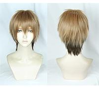 Wig for Dakaretai Otoko 1-i ni Odosarete Imasu JYUNTA AZUMAYA Parrucca Cosplay da uomo Marrone dorato Colore graduale Parrucca di Halloween