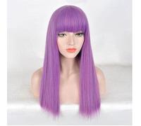 Wig for Descendants 2 Mal Bertha Maleficent Long Live Evil Straight Purple Kids Parrucca Cosplay per adulti + Protezione per parrucca gratuita per adulti come l'immagine