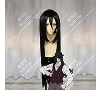 Wig for Enen No Shouboutai Fire Force Jocker Nero Lungo Rettilineo Resistente Al Calore Capelli Sintetici Cosplay Prop Halloween + Cuffia Parrucca Gratuita