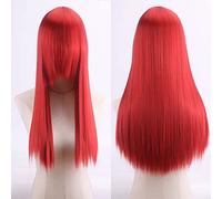 Wig for Fashion Trend For Daily Use Cosplay Anime Wig High Temperature Silk Rose Net Colorful 60Cm Thickening Long Straight Hair Color:Zf60-14 Thickening