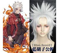 Wig for Fate Amakusa Shirou Tokisada Kotomine Grand Order FGO Apocrypha Breve Argento Capelli Sintetici Resistente Al Calore Cosplay + Protezione Della Parrucca Gratuita
