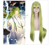 Wig for Fate Grand Order FGO Enkidu 100 cm Lungo Rettilineo Verde Cosplay Capelli Sintetici Resistente Al Calore Festa di Halloween + Cappuccio per Parrucca Gratuito