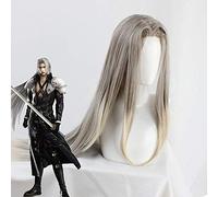 Wig for FF7 Vii Sephiroth Parrucca Cosplay Grigio Graduale 100 cm Lungo Rettilineo Parrucchino In Fibra Resistente Al Calore Parrucche