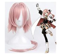 Wig for FGO Fate/Grand Order Astolfo Parrucca Cosplay per Le Donne Ragazza 60 cm Lungo Rettilineo Intrecciato Parrucca di Capelli Sintetici Anime Del Partito Del Costume Rosa