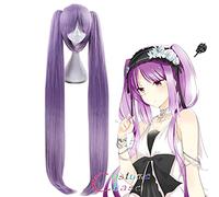 Wig for FGO Fate Grand Order Euryale Stheno Viola 110 cm Lungo Rettilineo Cosplay Coda di Cavallo Festa di Halloween Capelli Sintetici + Protezione Della Parrucca Gratuita