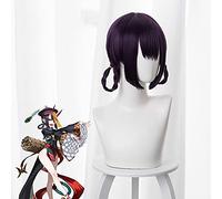 Wig for FGO Fate Grand Order Shuten Douji Zombie Breve Viola Treccia Capelli Sintetici Resistente Al Calore Cosplay Festa di Halloween + Cuffia Parrucca Gratuita
