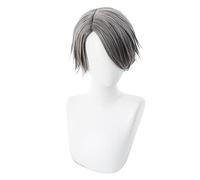 Wig For Game Identity V Embalmer Aesop Carl Butler Cosplay Wig Embalmer Aesop Carl Black or Grey Short Ponytail Hair Halloween Party Wig OneSize 476B