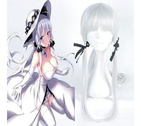 Wig for Gioco Azur Lane Parrucche Cosplay HMS IIIustrious Cosplay Parrucche sintetiche resistenti al calore Parrucche da donna per feste di carnevale di Halloween