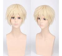Wig for Halloween Fashion Christmas Party Dress Up Wig Cos Wig Juvenile Reverse Warped Short Hair Color Universal Men'S Wig Cosplay Anime Wig Color:Pl-002-13#米色