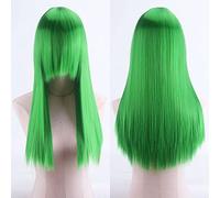 Wig for Halloween Fashion Christmas Party Dress Up Wig Cosplay Anime Wig High Temperature Silk Rose Net Colorful 60Cm Thickening Long Straight Hair Color:Zf60-22 Thickening