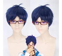 Wig for Halloween Fashion Christmas Party Dress Up Wig Cosplay Wig Free! Men'S Swimming Club Rei Ryugasaki Blue Anime Wig 220
