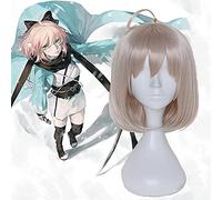 Wig for Hot Fate Grand Order Parrucche Cosplay Okita Souji Cosplay Parrucche sintetiche resistenti al calore per cosplay di anime Parrucche per feste di carnevale di Halloween