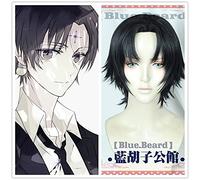 Wig for Hunter X Hunter Kulolo thickilufelu Cosplay Parrucca corta nera Cosplay sintetica Capelli di Halloween + Cappuccio per parrucca