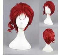 Wig for JoJo's Bizarre Adventure Kakyoin Noriaki 30 cm Parrucca Riccia Rossa Corta Resistente Al Calore Capelli Sintetici Halloween Cosplay + Protezione Della Parrucca Gratuita
