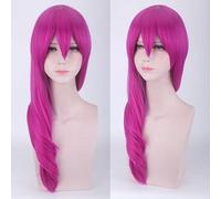Wig for LOL KDA Evelynn Lungo 55 cm Dritto Rosa Rosso Sintetico Capelli Ricci Parrucca Cosplay + Protezione Della Parrucca come l'immagine