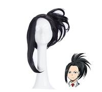 Wig for My Boku no Hero Academia YAOYOROZU MOMO parrucca Delle Donne Nere Parrucche Sintetiche Dei Capelli Del Partito per il Costume Cosplay + Protezione Della Parrucca