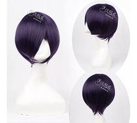 Wig for Noragami Yato 35 cm breve rettilineo viola parrucca sintetica resistente al calore per uomo ragazzi cosplay parrucca spedizione gratuita