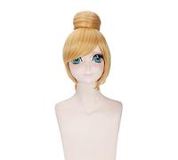 Wig for Parrucca corta Anime Princess Tinker Bell con costume cosplay chignon Tinkerbell Parrucche sintetiche resistenti al calore per donne
