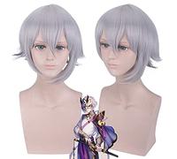 Wig for Parrucca corta rosa chiaro FGO Fate/Grand Order parrucca di capelli halloween Mash Kyrielight Demi-Servant Shielder Merlin Cosplay parrucca + protezione per parrucca taglia unica 486