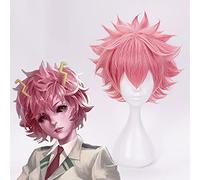 Wig for Parrucca Cosplay Mina Ashido Parrucca Cosplay Resistente al calore Sintetico Boku No Hero Academia Parrucche Cosplay Parrucche di Halloween