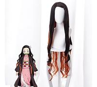 Wig for Parrucche Cosplay Anime Nezuko Kamado Cosplay Parrucca Sintetica Capelli Halloween Festa di Carnevale Parrucca Cosplay per Donne