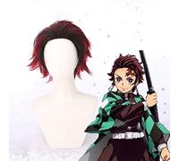 Wig for Parrucche Cosplay Anime S Tanjirou Kamado Cosplay Parrucca sintetica Capelli Halloween Party Blade Of Demon Cosplay Wig