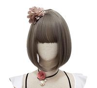 Wig for Parrucche di moda del fumetto Donne BoBo Hair Girl Parrucca Cosplay Kawaii Lolita Parrucca sintetica resistente al calore Parrucca quotidiana per feste di Halloween