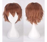 Wig for Perfect for everyday parties Cosplay Anime Wig Universal Color Harajuku Anti-Curled Men'S Short Hair Anti-Curled Style Color: K049-6 Light Brown
