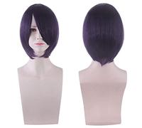 Wig for Perfect for everyday parties Cosplay Wig Short Hair Thickened Face Closed Face Short Hair Color Bobo Headgear Color:3021-21/Black Purple