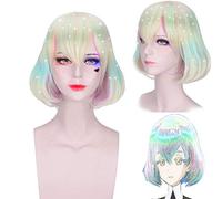 Wig for Perfect for everyday parties Country Laser Colorful Mary Su Mixed Color Cosplay Wig