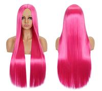 Wig for Props Matching Performance Modeling Wig Anime Cosplay Wig With Bangs 80Cm Long Straight Hair Costume Daily Cos Headgear Fake Hair Color:K050-16