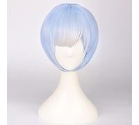 Wig for Rem Ram Blue Pink Short Wig Costume Cosplay Re:Life In a Different World From Zero Parrucche da donna resistenti al calore (senza copricapo) Blu
