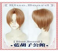 Wig for Sarazanmai Enta Jinnai Marrone Chiaro Capelli Sintetici Corti per Parrucca Cosplay Occhiali Set Gioco di Ruolo di Halloween + protezione della parrucca libera solo parrucca