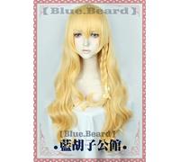 Wig for TouHou Project Kirisame Marisa Parrucca Cosplay Parrucca d'oro Gioco di ruolo Parrucca per capelli di Halloween + Solo parrucca con cappuccio gratuito