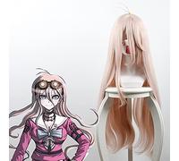Wig for V3: Killing Harmony Cosplay Miu Iruma Parrucca 80 cm Rosa Lungo Rettilineo Parrucca Cosplay per Anime Costume Party Parrucca di Halloween