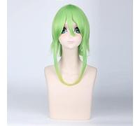 Wig for Vocaloid Gumi Megpoid Golden Green Ombre Parrucche sintetiche a strati corti per capelli sintetici per feste + Protezione per parrucca gratuita 2