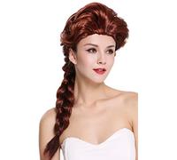 WIG ME UP - 051-P30 Parrucca Barocco Donna Carnevale Cosplay Scompigliata Castano Castano Rossiccio Lunga Treccia 65 cm