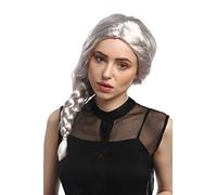 WIG ME UP - 08050A-P309 Parrucca Donna Carnevale Rigogliosa Treccia Grigio Argento Grigio Fata