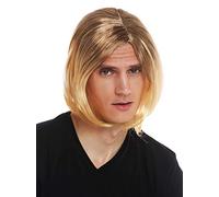 WIG ME UP - 14-ZA30A-02A Parrucca Carnevale Uomo Liscia Riga in Mezzo Cantante Gigolo Castano Biondo Ombre Hair
