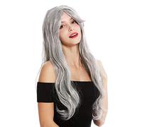 WIG ME UP - 90924-ZA68E Parrucca Donna Carnevale Halloween Lunga Liscia Grigio Chiaro