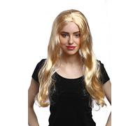 WIG ME UP - 90931-ZA02 Parrucca Donna Carnevale Lunga Liscia Riga in Mezzo Biondo Biondo Oro 60 cm